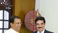 President of Sri Lanka Maithripala Sirisena with H E Dr Hamad bin Abdulaziz Al Kawari, Cultural Adviser at the Emiri Diwan and Qatar's candidate for the post of the Director-General of Unesco, during a meeting in Colombo.