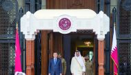 Emir H H Sheikh Tamim bin Hamad Al Thani with Turkish President Recep Tayyip Erdogan yesterday