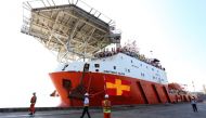 A Malaysian ship carrying food and humanitarian aids for Rohingya Muslims arrive in Thilawa Port outskirt of Yangon, Myanmar on February 9, 2017. The ship carrying 2,300 tons of humanitarian goods has arrived in Yangon’s Thilawa Port where it will unload 