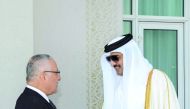Emir H H Sheikh Tamim bin Hamad Al Thani met Ambassador of the Hashemite Kingdom of Jordan to Qatar, Zahi Mohammed Al Samadi, who called on the Emir to greet him on the occasion of the expiry of his tenure in Qatar at the Emiri Diwan, yesterday.