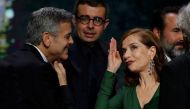 Actress Isabelle Huppert (R), Best Actress Award for her role in the film 