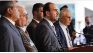 Head of Syrian opposition delegation, Naser al-Hariri (C) speaks during a press conference after a meeting with United Nations' Syria envoy on February 27, 2017 in Geneva, Switzerland. ( Mustafa Yalcin - Anadolu Agency ).
