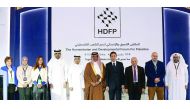 Officials at the Humanitarian and Development Forum for Palestine held under the theme 'Together We Make Hope' in Doha yesterday. 