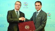 Director-General of the World Trade Organisation (WTO), Roberto Azevedo, met with Ambassador Ali Khalfan Al Mansouri in Geneva yesterday. Al Mansouri presented his credentials as Ambassador of the State of Qatar to the WTO. Talks during the meeting dealt 