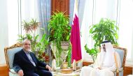 Emir H H Sheikh Tamim bin Hamad Al Thani met with President of the Libyan State Supreme Council, Dr Abdulrahman Al Sawihli, and his accompanying delegation at the Emiri Diwan yesterday. Al Sawihli expressed his appreciation of the efforts of the Emir and 