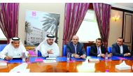 FROM LEFT: Officials of Al Ahli Hospital — Dr Abdul Azim Abdul Wahab Hussain, Chief Medical Staff; Khalid Al Emadi, CEO; Jamal Saleh Hammad, Deputy CEO and Director of Projects; Dr Loui Al Fakhri, Director, Training and Development; and Bilal Zibdeh, Dire