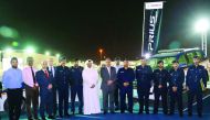 Officials at the 33rd GCC Traffic Week under way at Darb El Saai.  