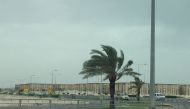 Early morning picture of strong wind blowing near upcoming Naufar Hospital in Mesaimeer.  Mohamad Bwary © The Peninsula
