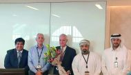 From Left: Jerson Sequeira - Chairman AOC & Manager Hub Operations-Qatar Airways; Philip J Bamber - AVP Airport Security, HIA; Ioannis Metsovitis - VP Operations, HIA; Fayiq Al Sulaimani - Vice Chairman AOC & Airport Manager-Etihad Airways; Abdullah G Ali