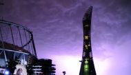 The Torch after switching off lights for Earth Hour yesterday. Pic: Abdul Basit/ The Peninsula