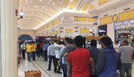 A recent file photo of queue at ticket booths for Match of Champions between Barcelona and Al Ahli Saudi in Qatar. 