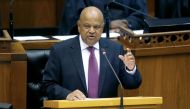 FILE PHOTO: Finance Minister Pravin Gordhan delivers his 2017 Budget Speech to Parliament in Cape Town, South Africa, February 22, 2017. REUTERS/Mike Hutchings/File Photo
