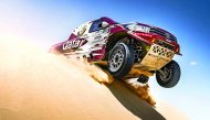 Overdrive Racing's  Qatari driver Nasser  Saleh Al Attiyah and his  French navigator Matthieu Baumel  are seen  in action in this file photo. 