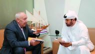 Maldova's Ambassador to Qatar, Valeriu Tihonov (left), with General Manager of Cultural Village Foundation- Katara, Dr Khalid bin Ibrahim Al Sulaiti.