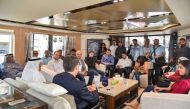 Gulf Craft Chairman Mohammed Hussein Al Shaali addressing the mediapersons in one of the cruises.