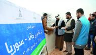 Dr Mohammed Salah, Deputy Director General of the RAF Foundation, laying the foundation stone of the project.