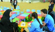 Machaille Al Naimi, President of Community Development, Qatar Foundation, at the World Autism Awareness Day event. 
