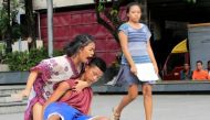 Filipino theatre artists perform a 'La Pieta' scene during a short musical about the killings under the Philippine government's anti-drug campaign, in Pandacan city, metro Manila, Philippines April 2, 2017. REUTERS/Romeo Ranoco