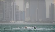 High wind and poor visibility due to dust on Monday at Corniche. Salim Matramkot / The Peninsula  