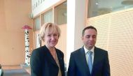 H E Dr Mohammed bin Abdul Wahid Al Hammadi with Helene Hellmark Knutsson, Swedish Minister of Higher Education and Research.