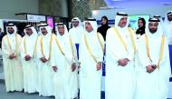 Deputy Prime Minister and Minister of State for Cabinet Affairs, H E Ahmed bin Abdullah bin Zaid Al Mahmoud (centre); Minister of Finance H E Ali Sherif Al Emadi (third right); Minister of Municipality and Environment H E Mohamed bin Abdullah Al Rumaihi (