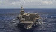 The aircraft carrier USS Carl Vinson (CVN 70) transits the Pacific Ocean January 30, 2017. U.S. Navy Photo by Mass Communication Specialist 3rd Class Tom Tonthat/Handout via Reuters