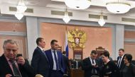 Participants attend a hearing on the justice ministry request to ban the Jehovah's Witnesses at Russia's Supreme Court in Moscow on April 20, 2017. Russia's Supreme Court on April 20 issued a ruling banning Jehovah's Witnesses after finding the group to b