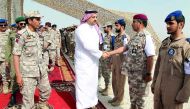 Minister of State for Defence Affairs H E Dr Khalid bin Mohamad Al Attiyah during the joint exercise Citadel 3.