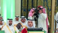 Prime Minister and Interior Minister H E Sheikh Abdullah bin Nasser bin Khalifa Al Thani participating in the joint meeting of GCC interior, foreign and defence ministers, in Riyadh, yesterday.