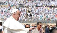 Pope Francis arrives to lead a mass in Cairo, Egypt April 29, 2017. REUTERS/Alessandro Bianchi