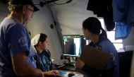 Foreign volunteers work at the emergency field hospital which is run by the US Christian charity Samaritans Purse eastern Mosul Iraq March 22 2017 REUTERS Suhaib Salem