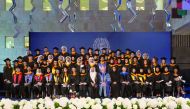 H E Sheikha Hind bint Hamad bin Khalifa Al Thani, CEO of Qatar Foundation; H E Sheikh Dr Abdulla bin Ali Al Thani, a member of Georgetown University’s board of directors and adviser to the Emiri Diwan; and President of Georgetown University, John J. DeGio