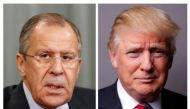  A combination of file photos showing Russian Foreign Minister Sergei Lavrov and U.S. President Donald Trump 