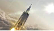 NASA's Space Launch System (SLS) 70-metric-ton configuration is seen launching to space in this undated artist's rendering released August 2, 2014. REUTERS/NASA