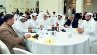 Msheireb Museums Director Hafiz Ali (centre) at a workshop related to the International Museums Day 2017 held at Msheireb Museums, Bin Jelmood House, yesterday.  Pic Kammutty VP/ The Peninsula
