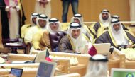 Minister of Foreign Affairs H E Sheikh Mohamed bin Abdulrahman Al Thani at the GCC Ministerial Council session.
