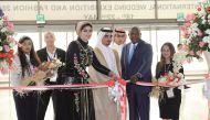 Ahmed bin Hamad, owner of Royal Events, with Eme, makeup artist and Hadi Al Zain Ali, CEO of Qatar Expo, jointly inaugurating the IWED 2017 at the Doha Exhibition and Convention Center in Doha, yesterday. Pic: Salim Matramkot / The Peninsula