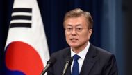 South Korea's President Moon Jae-In speaks during a press conference at the presidential Blue House in Seoul on May 10, 2017. REUTERS/Jung Yeon-Je/Pool REUTERS.