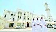 Ashghal’s engineers in front of the completed mosques in Muaither. 