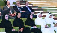 H E Sheikha Hind bint Hamad Al Thani, Vice-Chairperson and CEO of Qatar Foundation(QF), yesterday attending a lecture at QF entitled ‘Human Rights in Qatar – Prospects and Challenges’ presented by Dr. Ali Samikh Al Marri, Chairman of the NHRC.