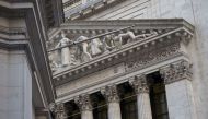 (FILES) This file photo taken on February 16, 2017 shows The New York Stock Exchange is seen in New York. Wall Street opened lower on May 26, 2017, pointing to a possible end of a six-day winning streak ahead of a holiday weekend.  AFP / Bryan R. Smith
