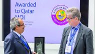 An official receiving the award in Hong Kong. 