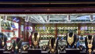 This picture taken on May 24, 2017 shows gold jewelry displayed for sale at a shop in Dhaka. AFP / Munir UZ ZAMAN 