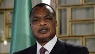 Congo's President Denis Sassou Nguesso speaks during a news conference after his meeting with Tunisia's President Beji Caid Essebsi at Carthage Palace in Tunis January 22, 2015. (REUTERS/Anis Mili)