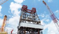 A massive drilling derrick is pictured on BP's Thunder Horse Oil Platform in the Gulf of Mexico, 150 miles from the Louisiana coast, May 11, 2017. (REUTERS/Jessica Resnick-Ault)