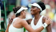 Spain’s Garbine won Wimbledon final against Venus Williams of the US at The All England Lawn Tennis Club in Wimbledon, southwest London yesterday. Muguruza won 7-5, 6-0. Here, Muguruza is congratulated by Venus Williams.