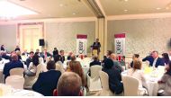 Ajay Sharma, British ambassador to Qatar addressing the audience at QBBF meet.