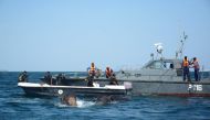 Sri Lanka navy rescues two elephants washed out to sea. (AFP / Sri Lankan Navy)
