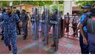 Defiant politicians fought off riot police to enter the parliament compound [Mohamed Afrah/Al Jazeera]