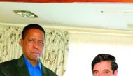 President Edgar Lungu of the Republic of Zambia with H E Dr. Hamad bin Abdulaziz Al Kawari, Cultural Adviser at the Emiri Diwan, and Qatar’s candidate for the Director-General’s post of Unesco.